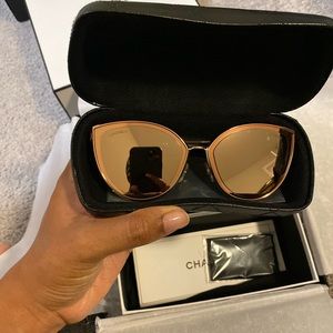 Chanel Rose Gold Mirrored Cat-eye sunglasses